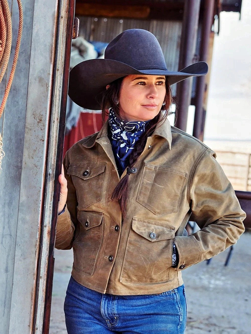 The Schaefer Outfitter Paisley Wild Rag Scarf Blue & White